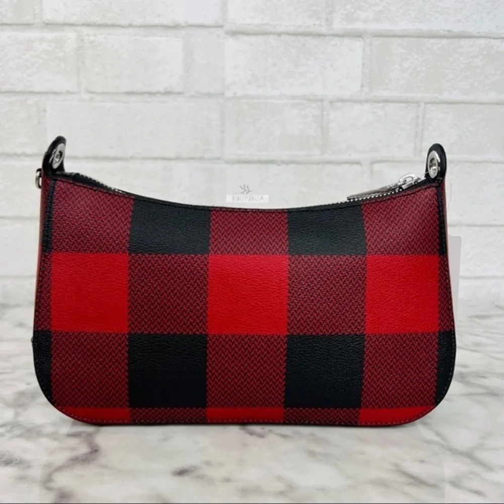 Coach Jes Baguette Crossbody With Buffalo Plaid Print - Picture 3 of 10